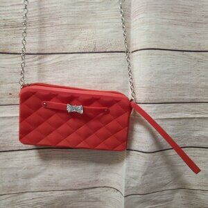American Jewel Gummy Bag Crossbody Purse/Wristlet - Red